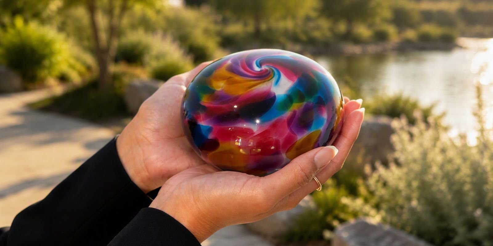 Colourful urn